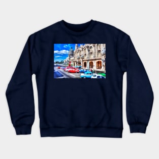 Havana National Theater & Capitol, Cuba,Havana, Cuba Crewneck Sweatshirt